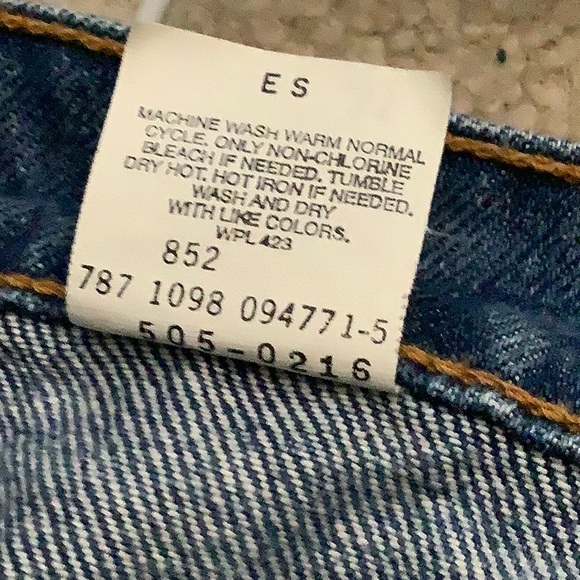 Vintage 1998 Levi’s 505 Regular Fit Straight Leg Zip Fly Jeans / 33 X 32 - Picture 7 of 7